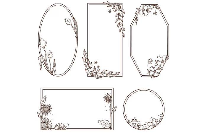 Geometric Floral Borders